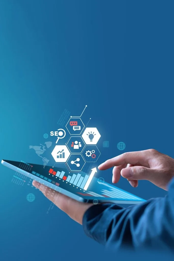 adilmubarak holding a tablet which shows seo tools